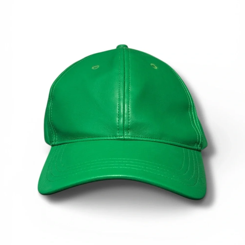 Stand Studio Bright Kelly Green Cia Faux Leather Grained Baseball Cap One Size